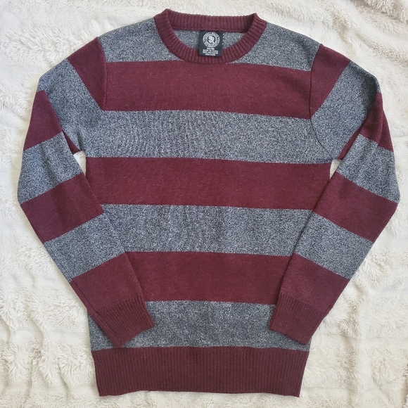 STREET RULES SWEATER GRAY & BURGUNDY KIDS 14/16 - Picture 1 of 3